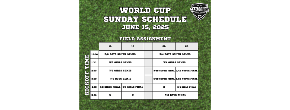 Sunday World Cup Schedule