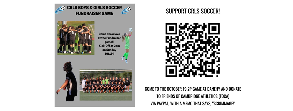 CRLS Boys/Girls Fundraiser Game 10/19 Danehy 2PM